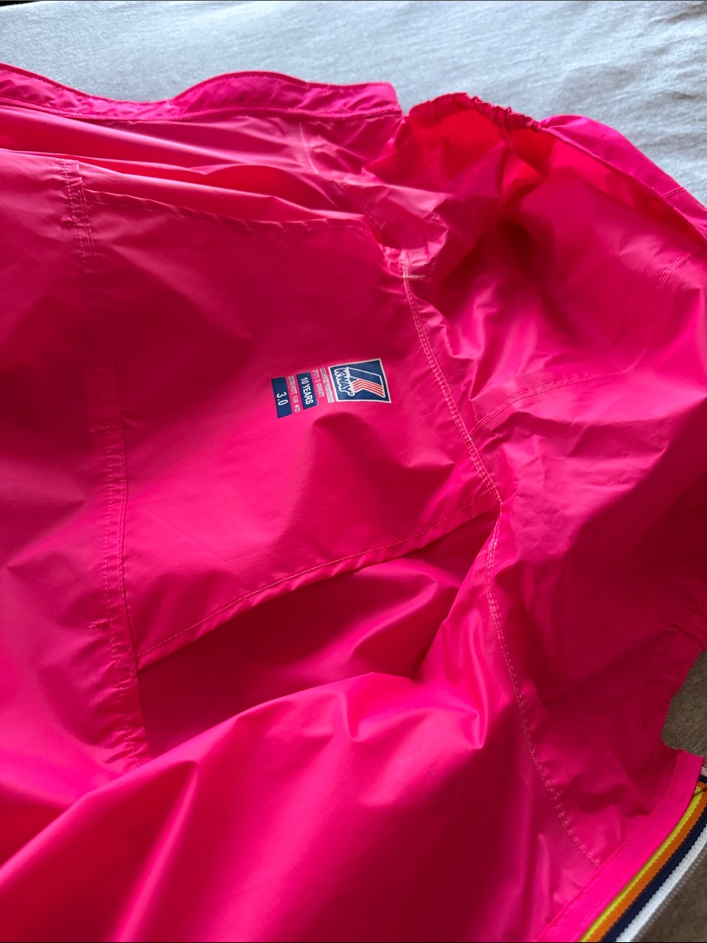 K-Way Le Vrai 3.0 Claude packable waterproof rain jacket in size 10 - Picture 10 of 12